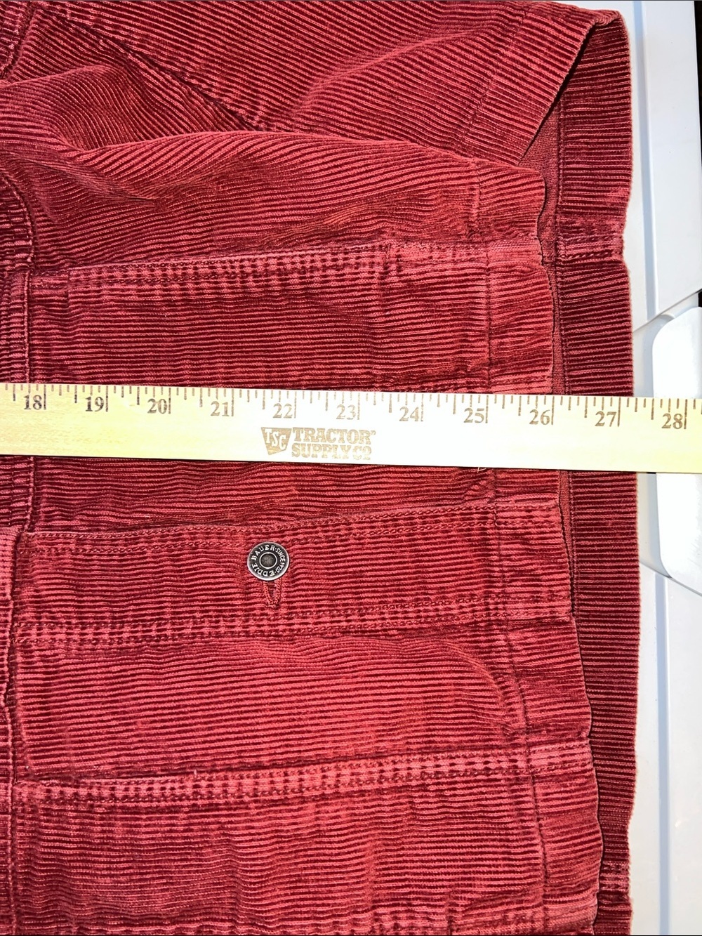 Eddie Bauer Corduroy Button-Front Jacket in Rust Red - Picture 6 of 8
